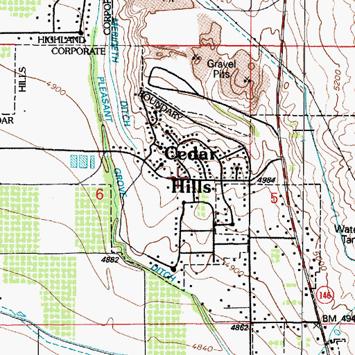Topographic Map of Cedar Hills, UT