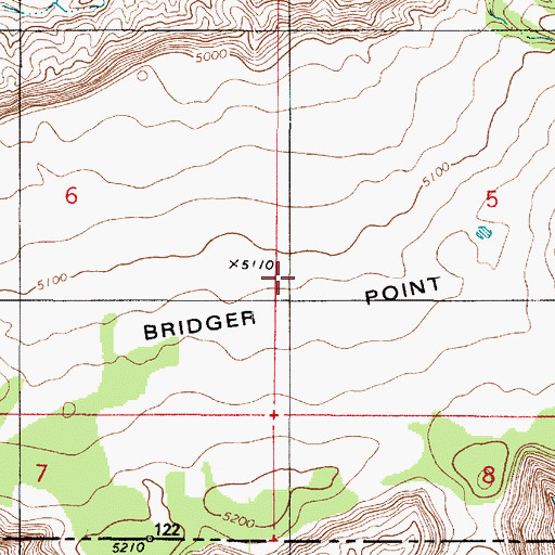 Topographic Map of Bridger Point, UT