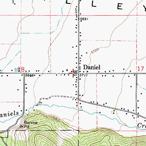 Topographic Map of Daniel, UT