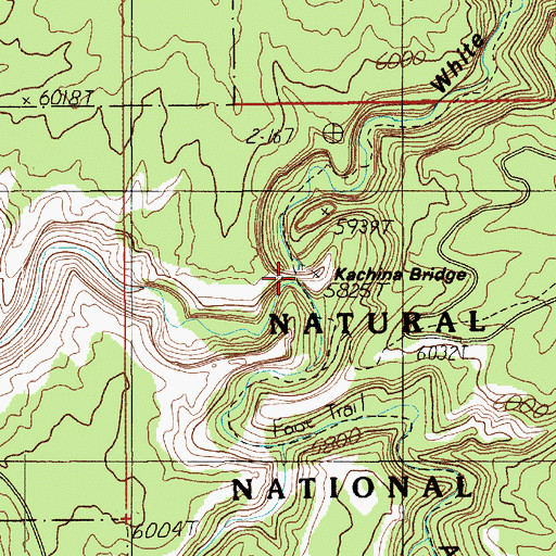 Topographic Map of Kachina Bridge, UT