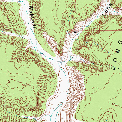 Topographic Map of Long Flat Canyon, UT