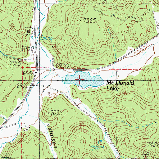 Topographic Map of McDonald Lake, UT