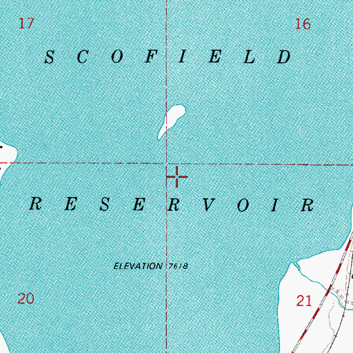 Topographic Map of Scofield State Park, UT