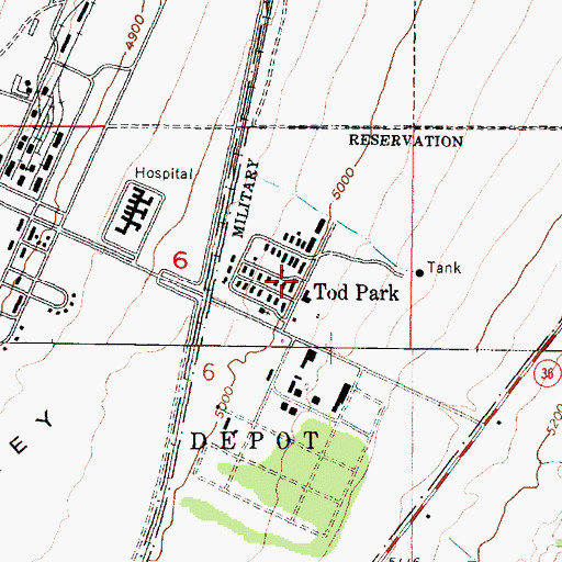 Topographic Map of Tod Park, UT