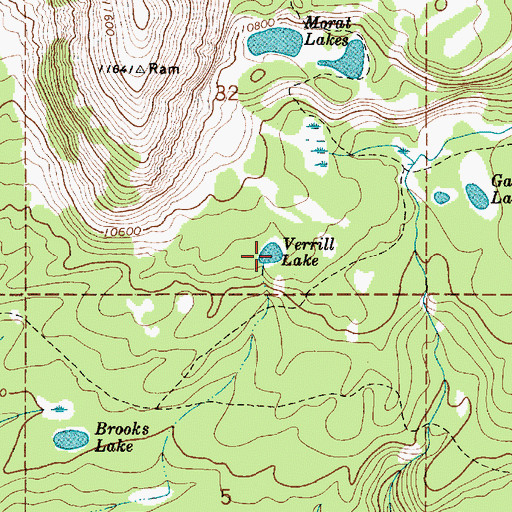 Topographic Map of Verrill Lake, UT