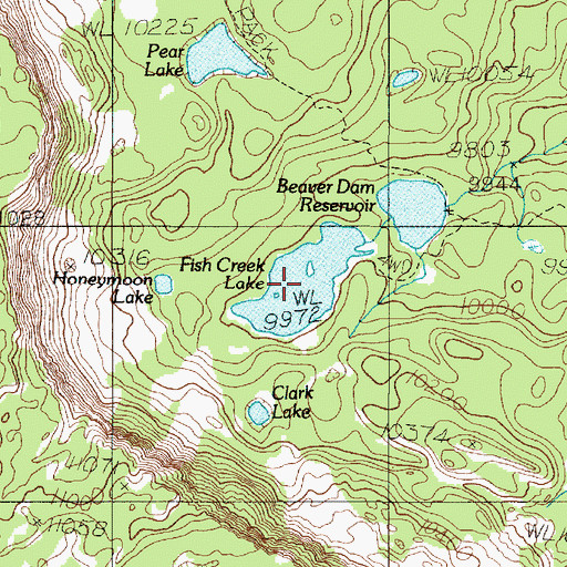 Topographic Map of Fish Creek Reservoir, UT