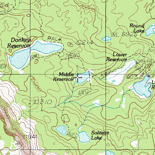Topographic Map of Middle Reservoir, UT
