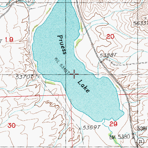 Topographic Map of Pruess Lake, UT