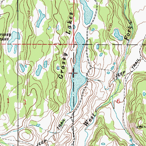 Topographic Map of Grassy Lake, UT