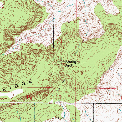 Topographic Map of Starlight Arch, UT