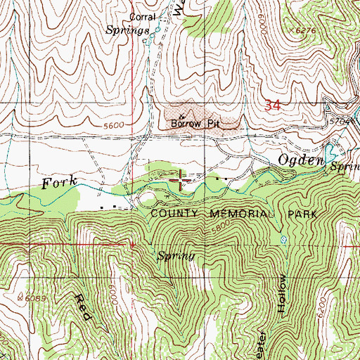 Topographic Map of Weber County Memorial Park, UT