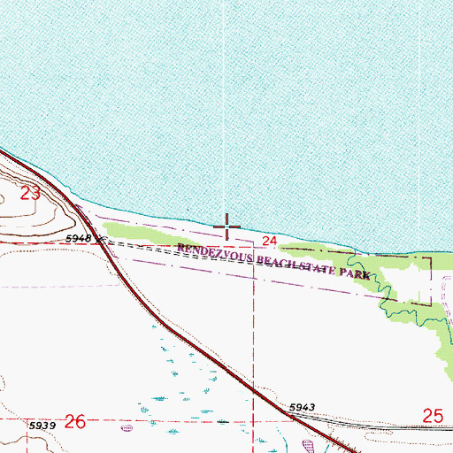 Topographic Map of Rendezvous Beach, UT