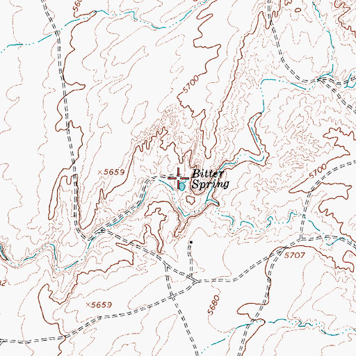 Topographic Map of Bitter Spring, AZ