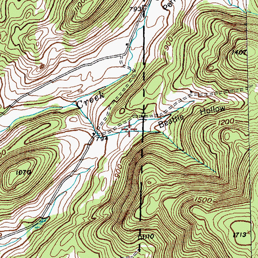 Topographic Map of Beattie Hollow, VT