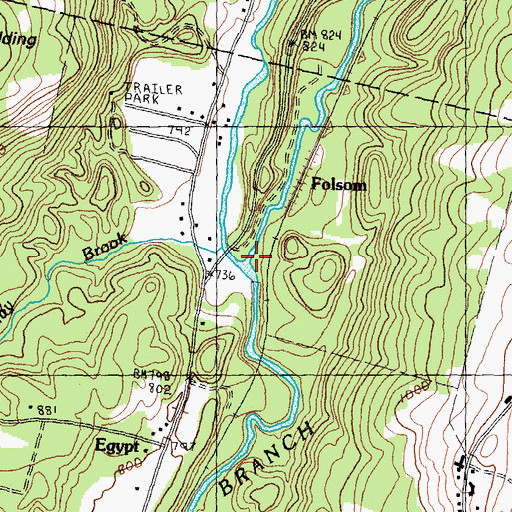 Topographic Map of Calendar Brook, VT
