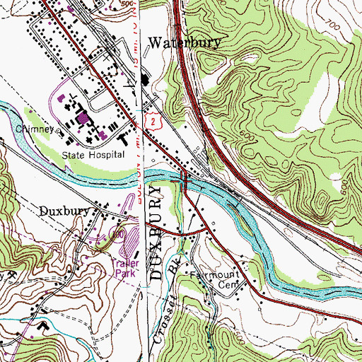 Topographic Map of Crossett Brook, VT