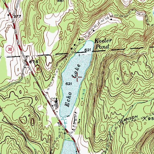 Topographic Map of Echo Lake, VT