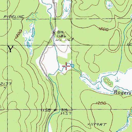 Topographic Map of Rogers Brook, VT