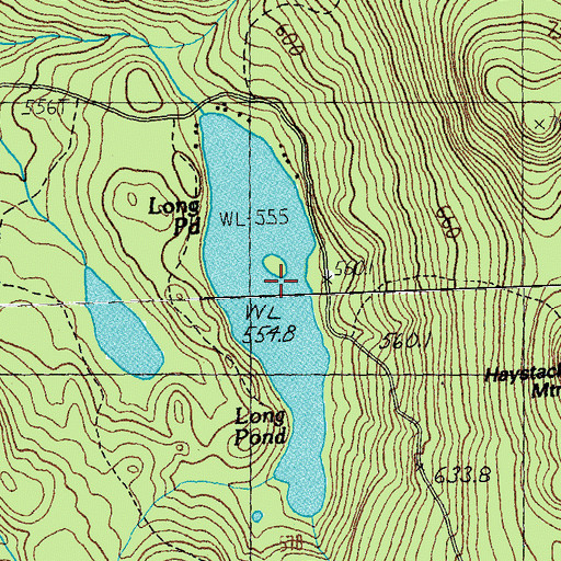 Topographic Map of Long Pond, VT