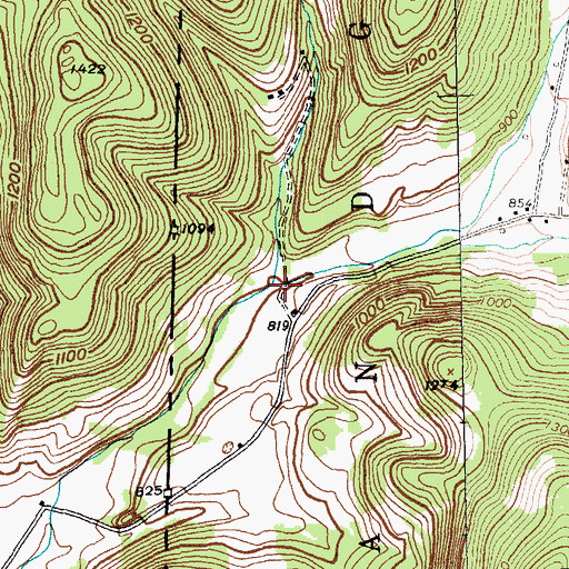 Topographic Map of Terry Brook, VT