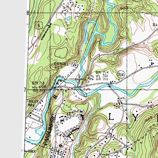 Topographic Map of West Branch Passumpsic River, VT
