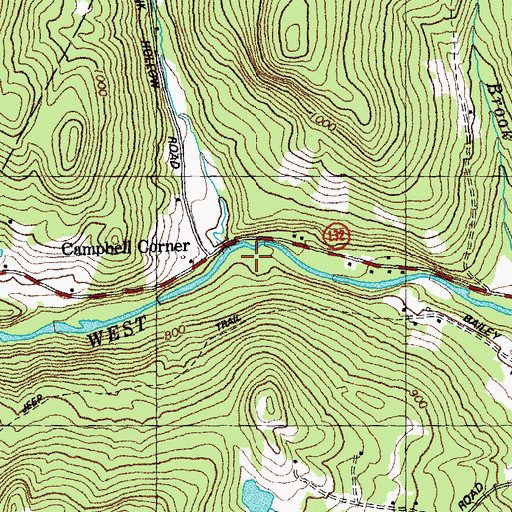 Topographic Map of Abbott Brook, VT