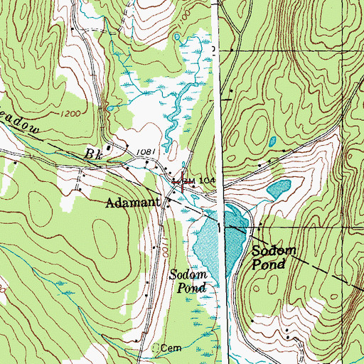 Topographic Map of Adamant, VT
