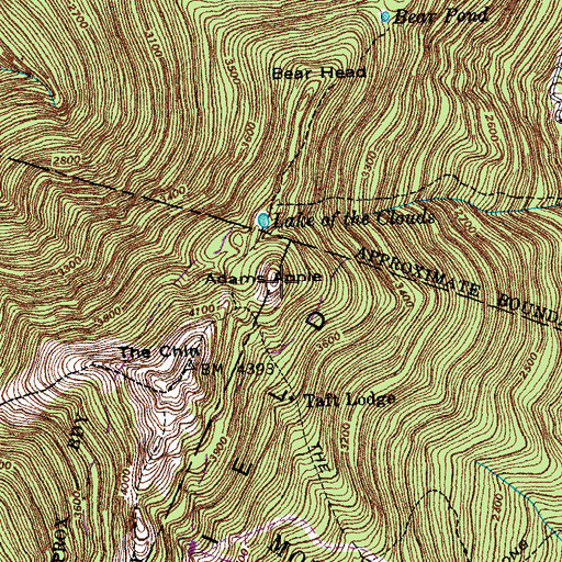 Topographic Map of Adams Apple, VT