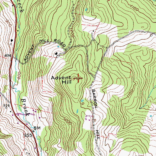 Topographic Map of Advent Hill, VT