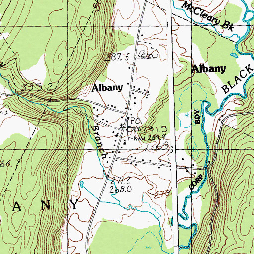 Topographic Map of Albany, VT