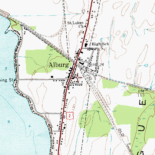 Topographic Map of Alburg, VT