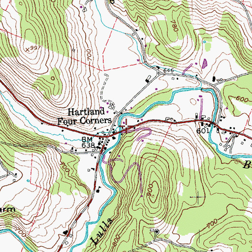 Topographic Map of Alder Meadow Brook, VT