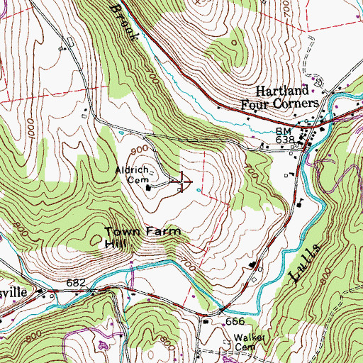 Topographic Map of Aldrich Cemetery, VT