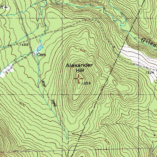 Topographic Map of Alexander Hill, VT