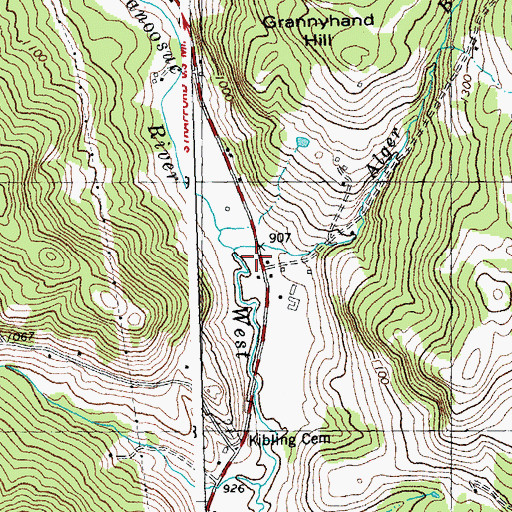 Topographic Map of Alger Brook, VT
