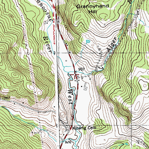 Topographic Map of Alger Brook, VT
