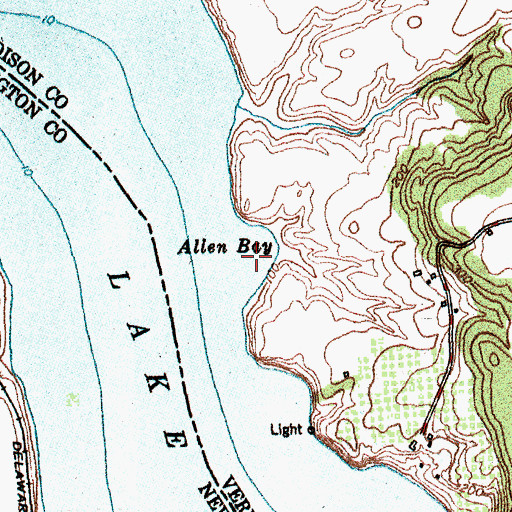 Topographic Map of Allen Bay, VT
