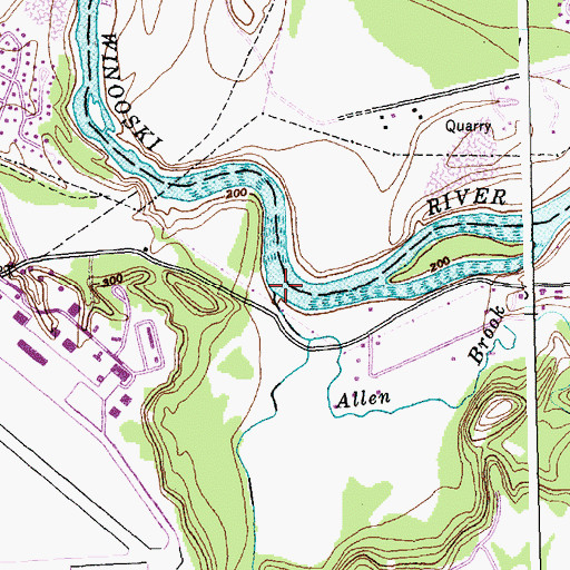 Topographic Map of Allen Brook, VT