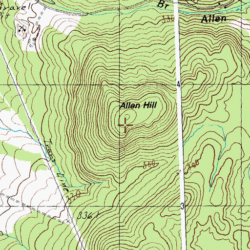Topographic Map of Allen Hill, VT