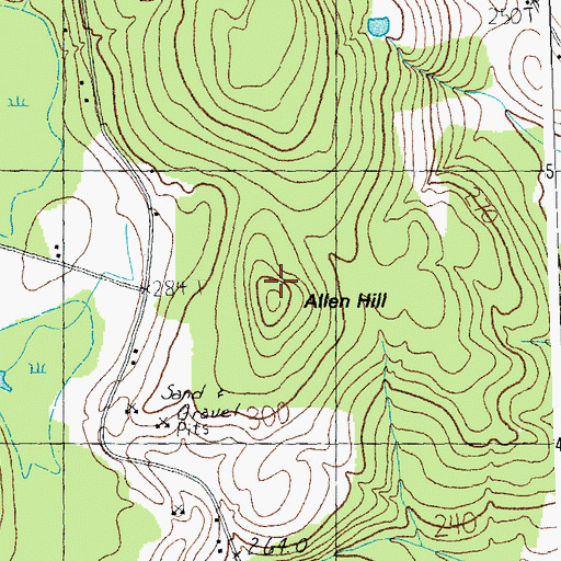 Topographic Map of Allen Hill, VT