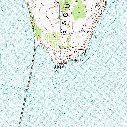 Topographic Map of Allen Point, VT