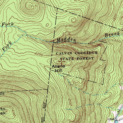 Topographic Map of Allens Hill, VT