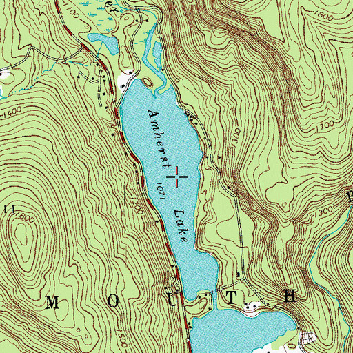 Topographic Map of Amherst Lake, VT
