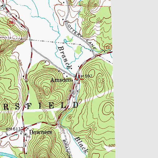 Topographic Map of Amsden, VT