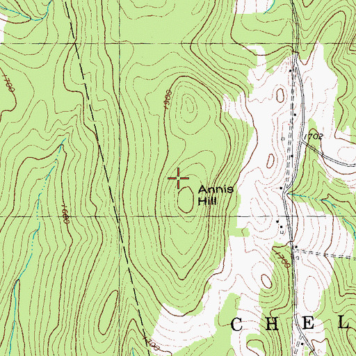 Topographic Map of Annis Hill, VT