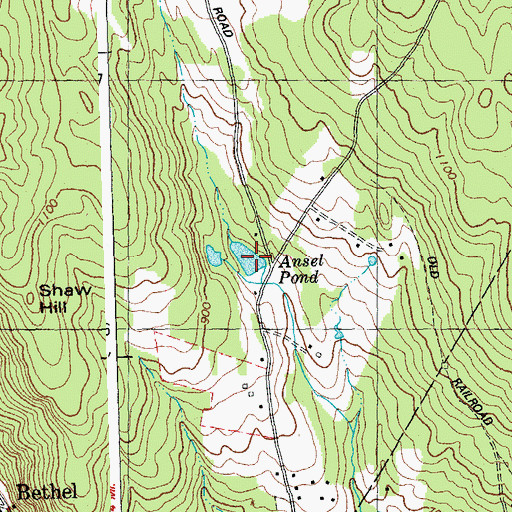 Topographic Map of Ansel Pond, VT