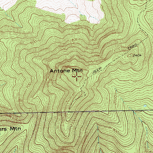 Topographic Map of Antone Mountain, VT