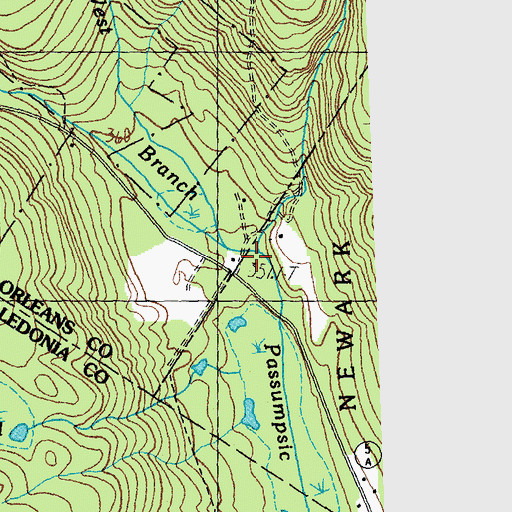 Topographic Map of Arcadia Brook, VT