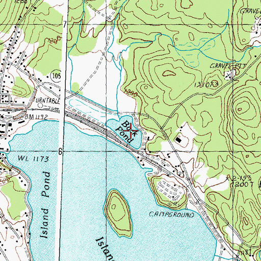 Topographic Map of Back Pond, VT