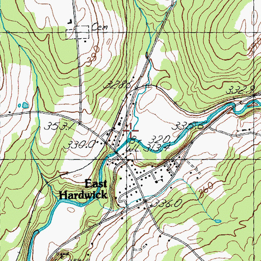 Topographic Map of Bailey Brook, VT